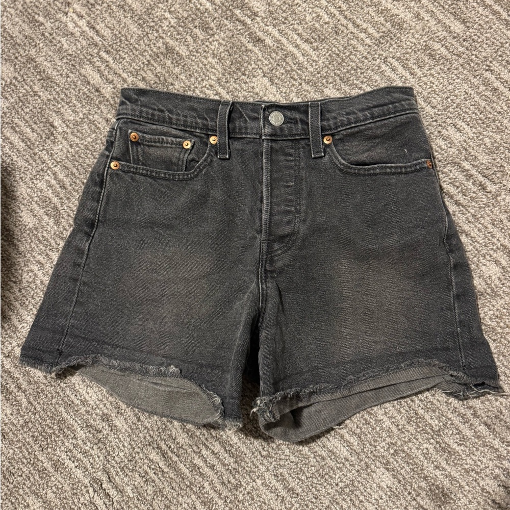 Levi's Black Jean Shorts Distressed Cut-Off Style